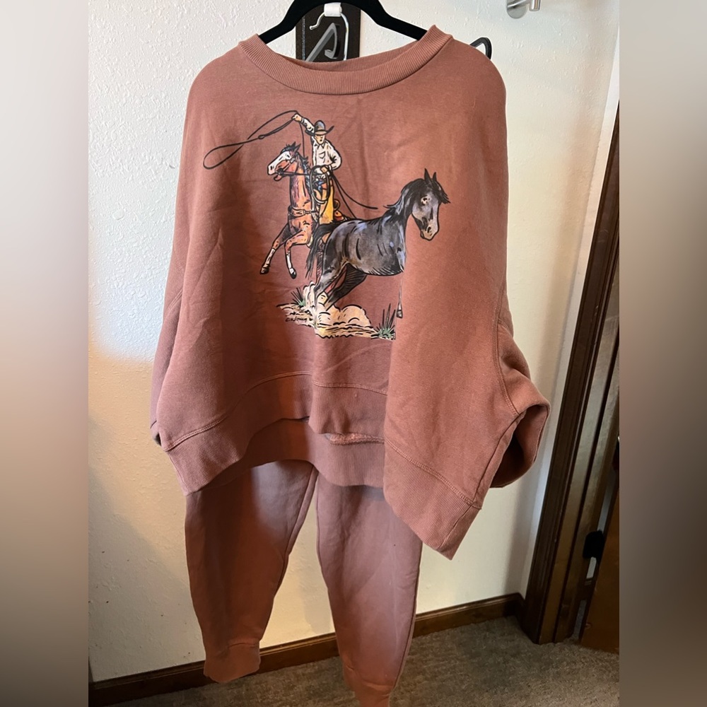 Western Sweatsuit Set - Roping/Horses